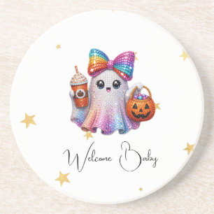 Porta-copos Caneca de Café do Halloween Fantasma com Laço Bril