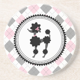 Porta-copos Caniche preta/rosa e cinzas Argyle