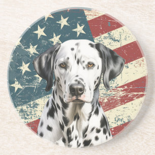 Porta-copos Cão Dálmata da Bandeira Americana Grunge