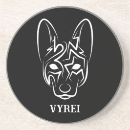 Porta-copos Cão Negro e Tribal Branco