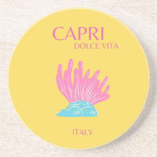 Porta-copos Capri Dolce Vita, Viagem art, amarelo