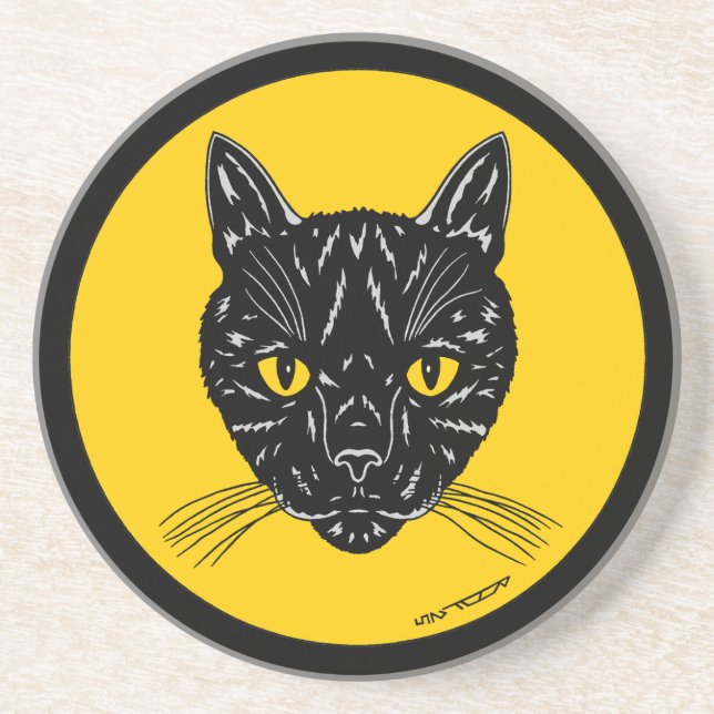 Porta-copos Cara de Gato Preto (Frente)