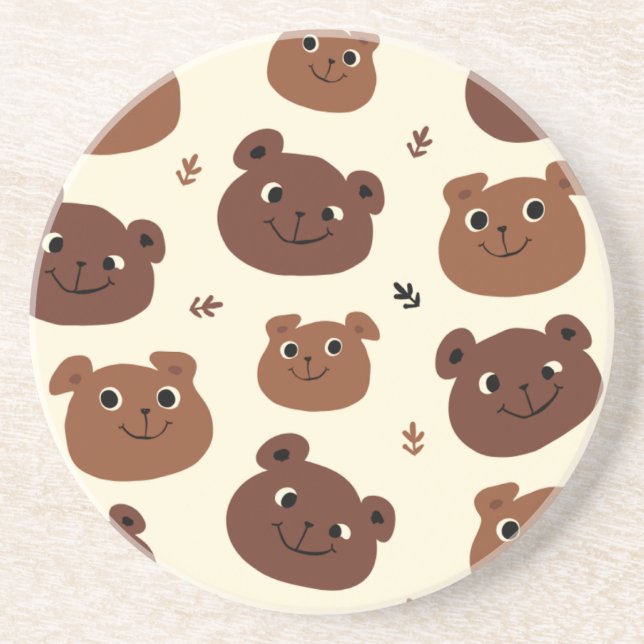 Porta-copos Cara de urso engraçado (Frente)