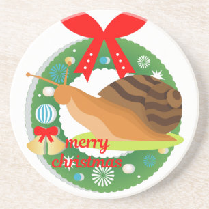 Porta-copos caracol de natal alegre