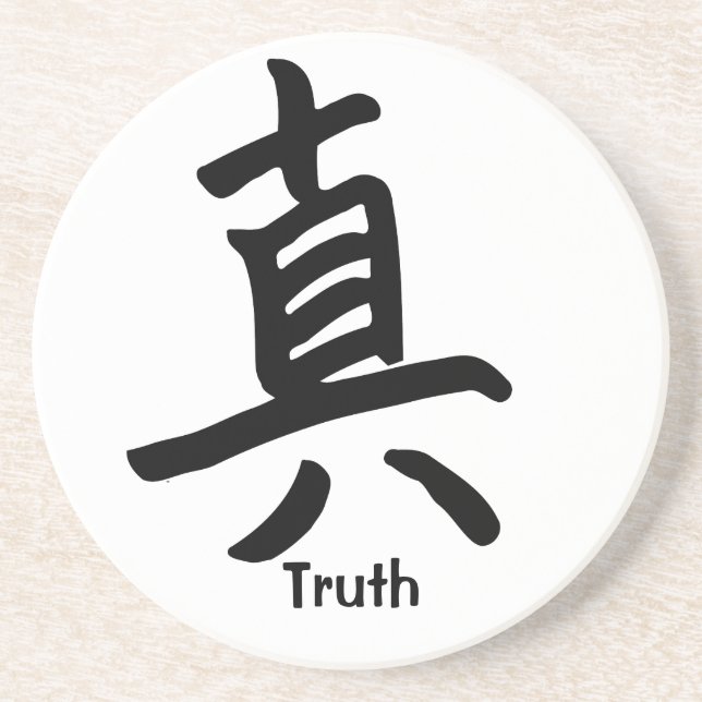 Porta-copos Caráter de Kanji para a verdade (Frente)