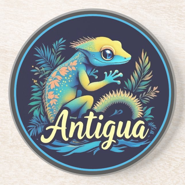 Porta-copos Caribe de Antígua Gecko (Frente)
