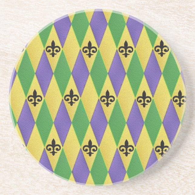 Porta-copos Carnaval Harlequim Flor de Lis (Frente)