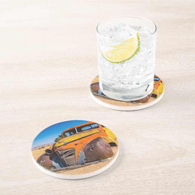 Porta-copos Carro antigo e abandonado em Solitaire, Namíbia (Lateral)