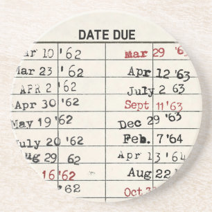 Porta-copos Cartão de Biblioteca Retroativa