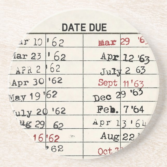 Porta-copos Cartão de Biblioteca Retroativa (Frente)