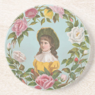 Porta-copos Cartão de São Valentim Kitsch Vintage Alemão, 1884