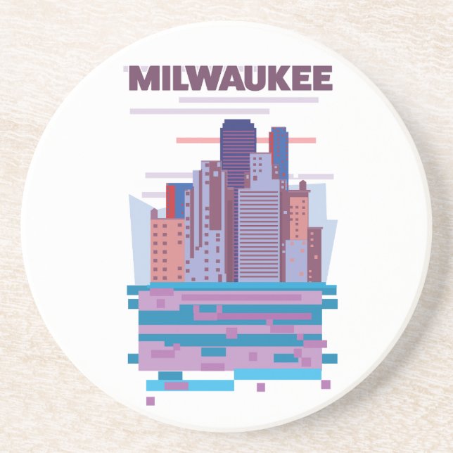 Porta-copos Cartaz de viagem de Milwaukee (Frente)