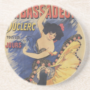 Porta-copos Cartaz Francês Antigo Dançarino Art Nouveau