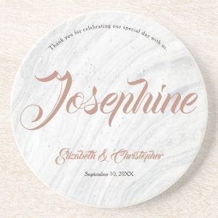 Porta-copos Cartões de Casamento de Nomes Personalizados Marbl