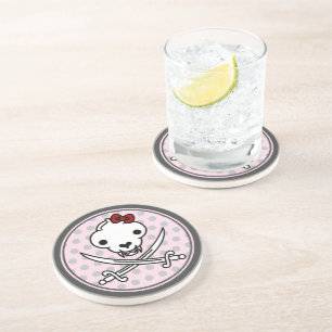 Porta-copos Cartoon Black White Jolly Gatinho Pirata Ossos do 