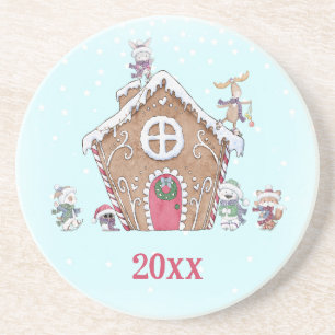 Porta-copos Casa de Biscoito de Natal Estrelas de Inverno Anim