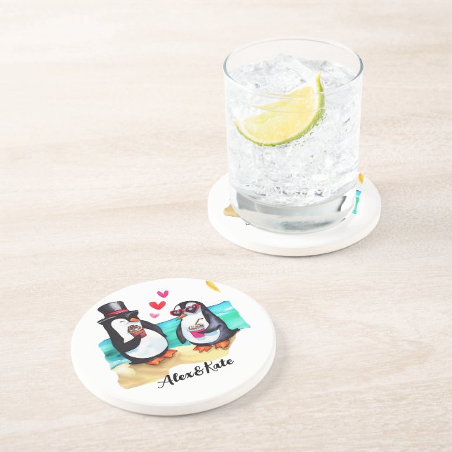 Porta-copos Casal Engraçado, Animais Apaixonados (Lateral)