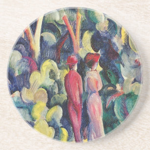 Porta-copos Casal na Trilha da Floresta por August Macke