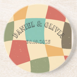 Porta-copos Casamento Colorido Minimalista