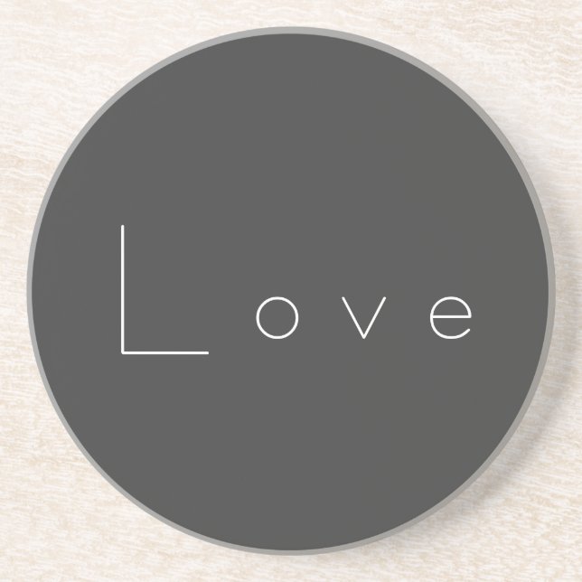 Porta-copos Casamento de Amor Branco de na moda Cinza (Frente)