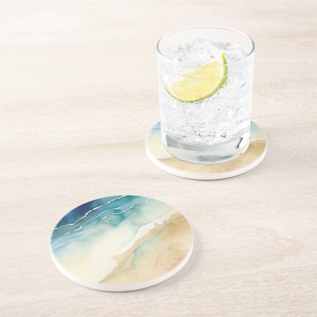 Porta-copos Casamento de areia do Oceano Azul de Praia (Lateral)