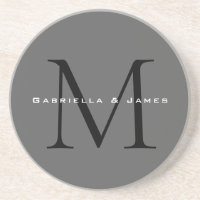 Casamento de Caligrafia com Cinzas Negras Monogram