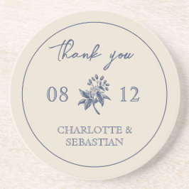 Porta-copos Casamento de flores azuis da Vintage