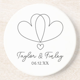 Porta-copos Casamento de Nomes Personalizados Mínimos Simples