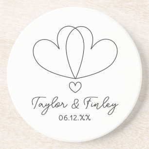 Porta-copos Casamento de Nomes Personalizados Mínimos Simples 