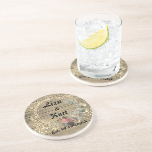 Porta-copos Casamento Russo Chic Floral Wreath  