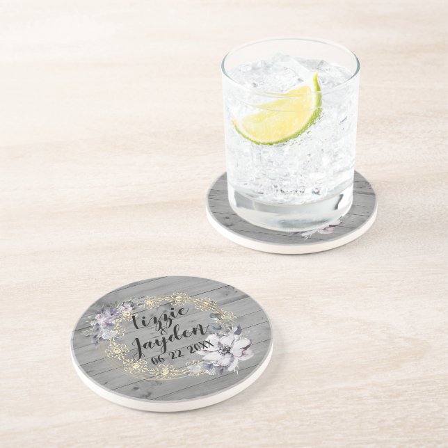 Porta-copos Casamento Russo de Frota Floral Elegante (Lateral)