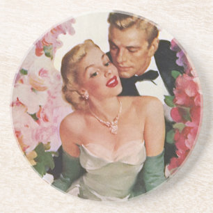 Porta-copos Casamento vintage, Newlyweds retros dos noivos
