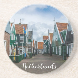 Porta-copos Casas tradicionais de madeira na aldeia de Marken
