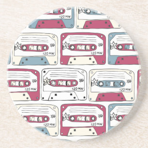 Porta-copos Cassetes de Música Retroativa: Padrão de Fundo Roc