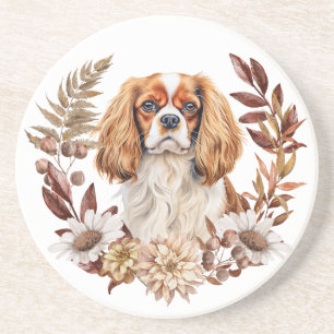 Porta-copos Cavalier King Charles Spaniel Autumn Wreath