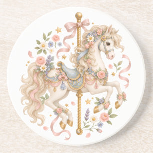 Porta-copos Cavalo de Carrossel Elegante Conto de Fadas Francê