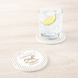 Porta-copos Cavalo de Pedra de Natal de Madeira