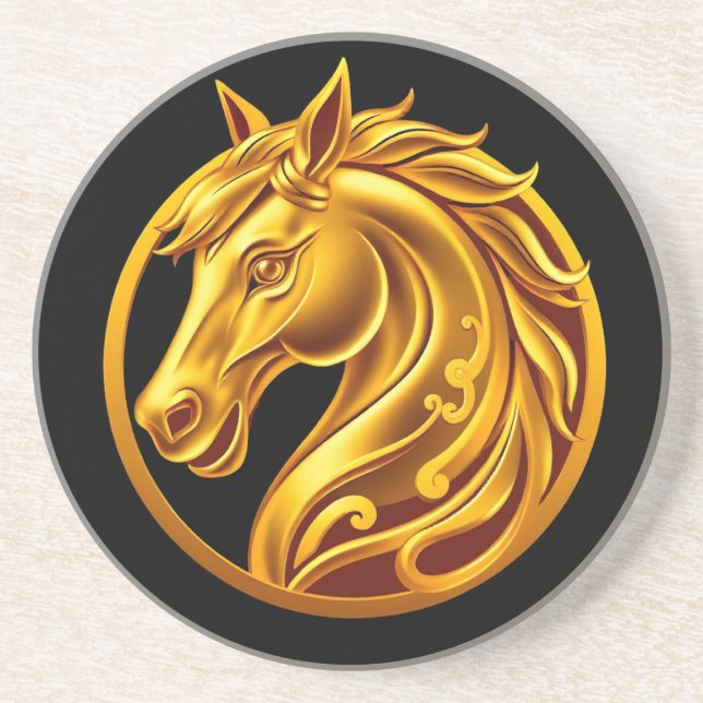 Porta-copos Cavalo Dourado (Frente)