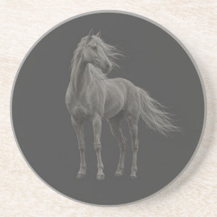 Porta-copos Cavalo Palomino Elegante em Pé Arte em Giz de Pedr