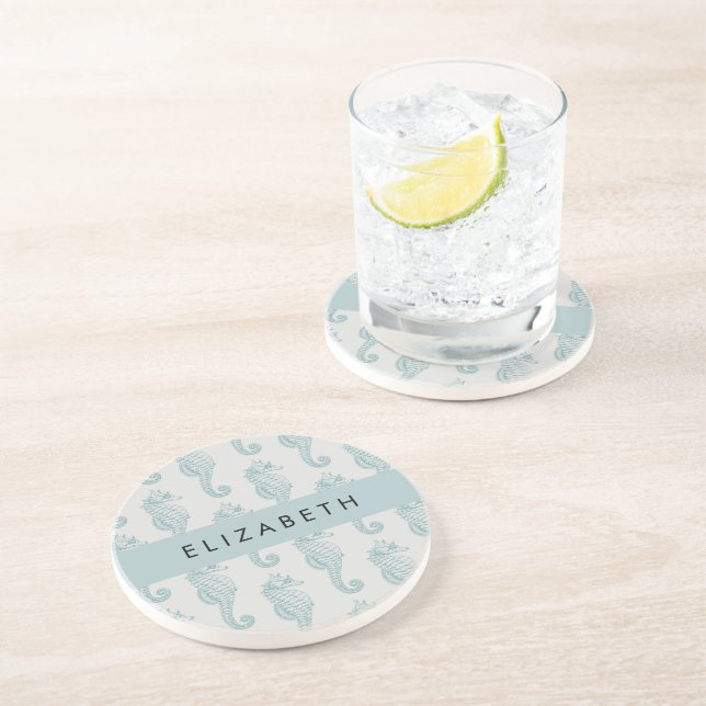 Porta-copos Cavalos Tropicais, Padrão De Cavalo-Marinho, Seu N (Lateral)