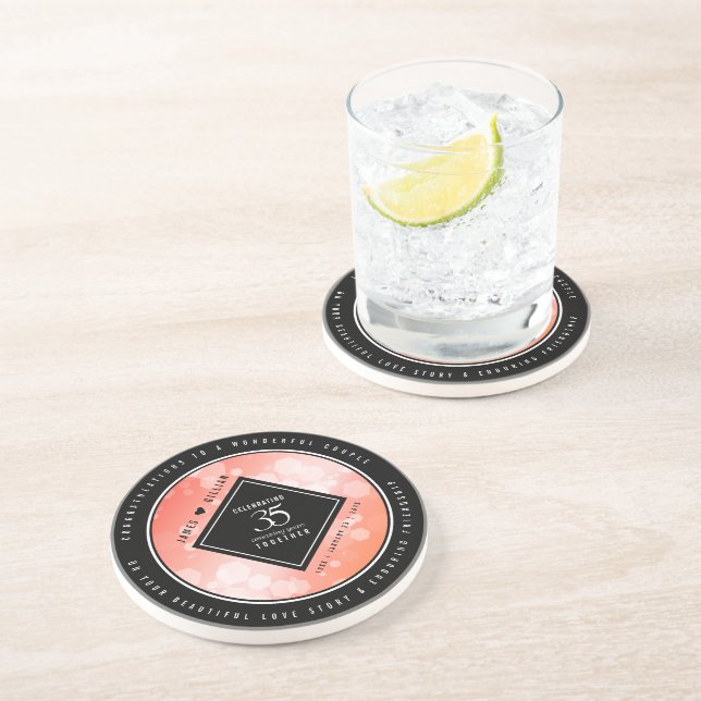 Porta-copos Celebração do 35º aniversário do Casamento de Cora (Lateral)
