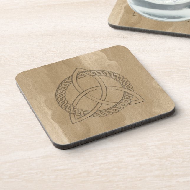 Porta copos Celtic Triquetra Trinity Knot Cork (Left Side)