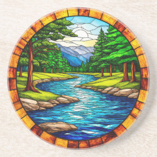 Porta-copos Cenário de rio e floresta