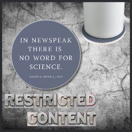 Porta-copos Censura à Citação de Ciência Livre de Orwell