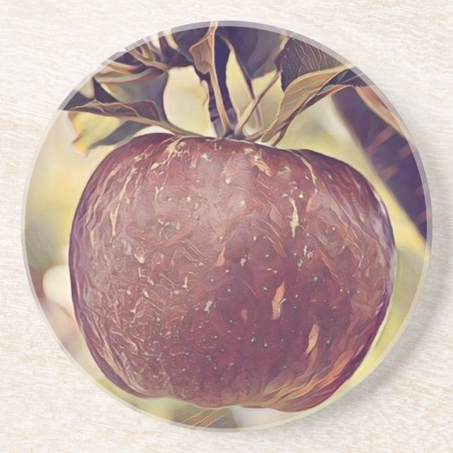 Porta-copos Cesto com pintura de maçã (Frente)