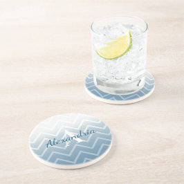 Porta-copos Céu Azul Chevron Branco