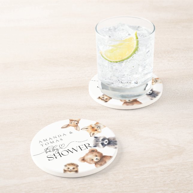 Porta-copos Chá de fraldas Moderno de Animais da Floresta (Lateral)