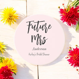 Porta-copos Chá de Noiva Future Mrs Bege Rosa