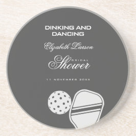 Porta-copos Chá de Noiva para Amantes de Pickleball Preto e Br