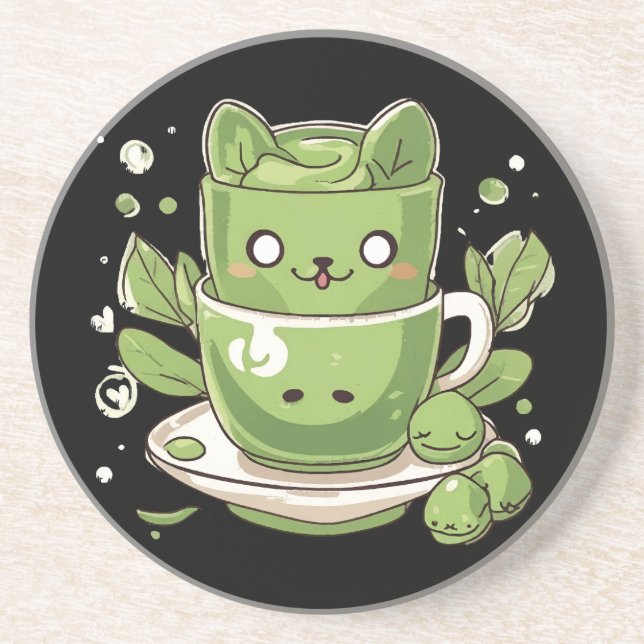 Porta-copos chá verde matcha (Frente)